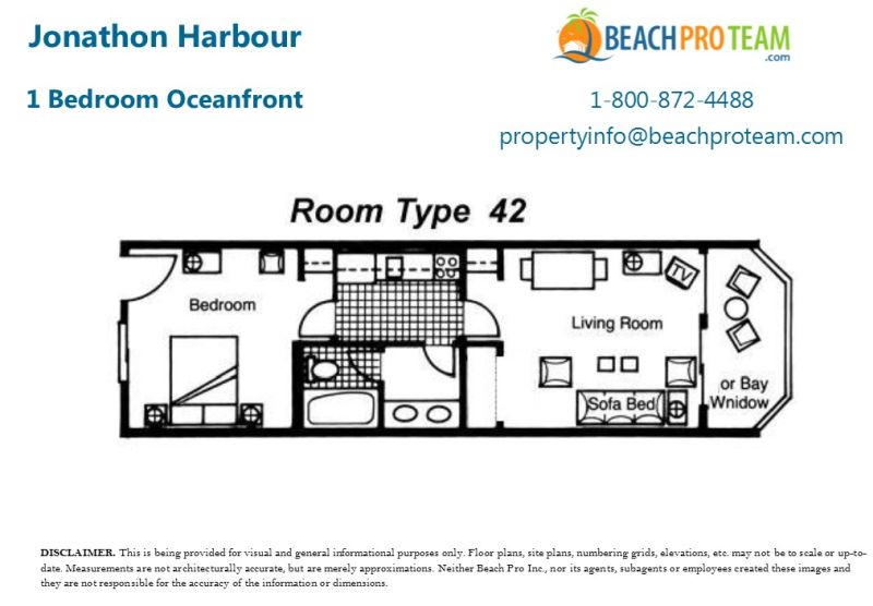 Jonathon Harbour Floor Plan 2 - 1 Bedroom Oceanfront